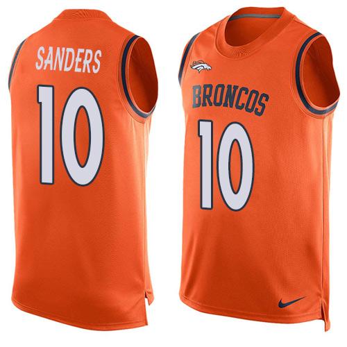 Nike Broncos #10 Emmanuel Sanders Orange Team Color Men's Stitched NFL Limited Tank Top Jersey